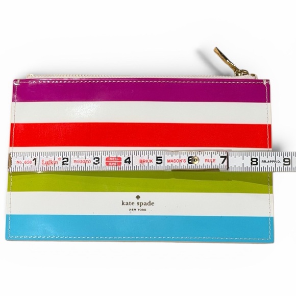 Kate Spade Striped Multicolor Zippered Pouch Clutch - Picture 6 of 7